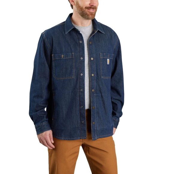 NEW CARHARTT Big And Tall Denim Shirt Jacket in Glacier for men 925 5m3 - Picture 5 of 6